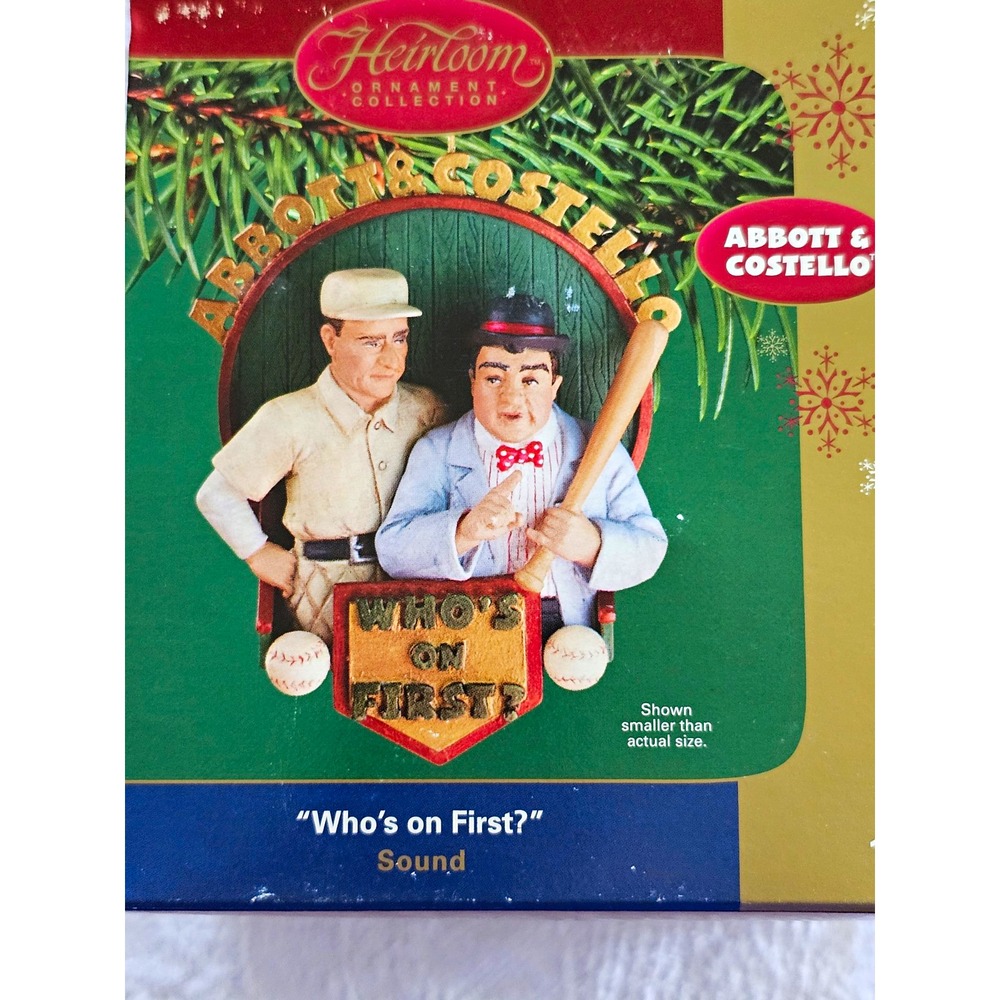 Carlton Cards 2001 Abbott Costello Whos On First Sound Ornament CXOR-131L